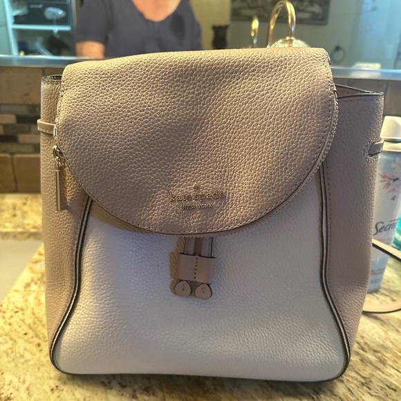kate spade Handbags - Kate Spade Cream and Tan Leather Backpack